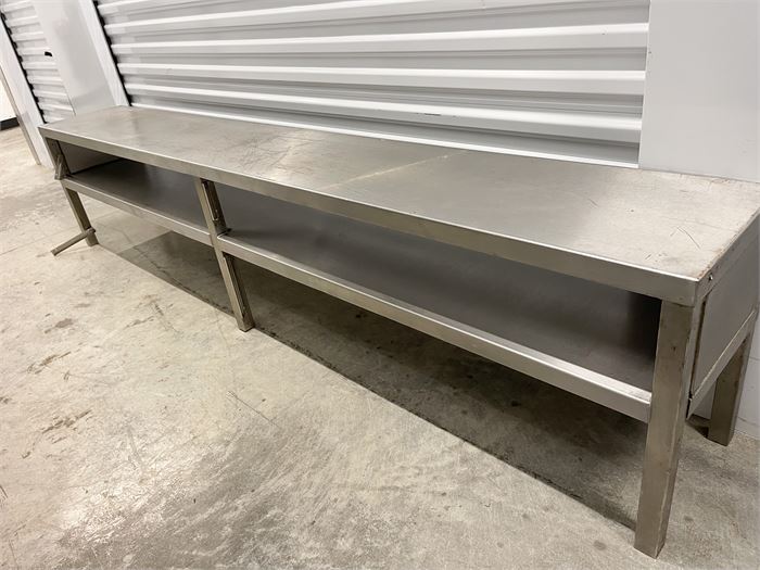Large 100%  Stainless Shelf With Pass Through 99" L X 14.6" Depth