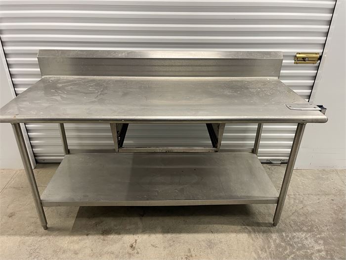 Stainless Table 72" X 30" With Backsplash (No Drawer)