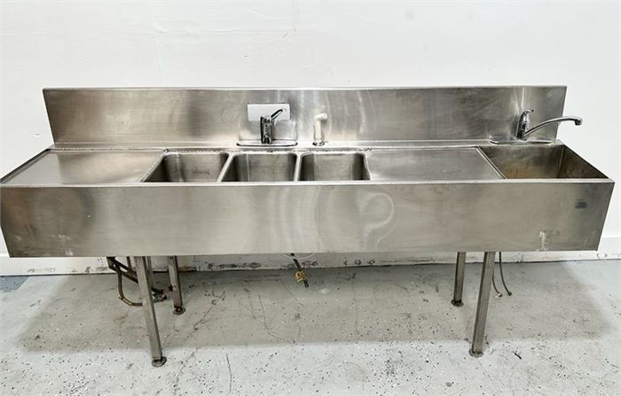 84" Four Compartment Sink (84" X 20")