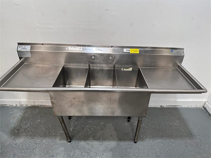 74" Three Compartment Sink