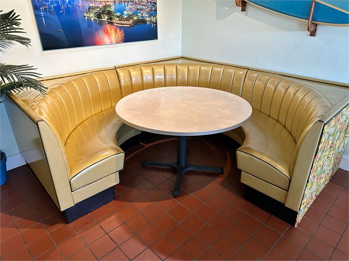 Semi Circle Banquette & Round Table Package.