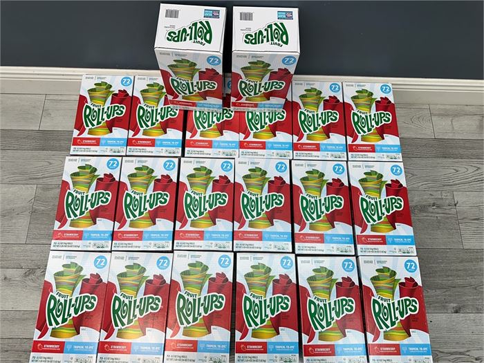 QTY: (20) TWENTY SEALED NEW BOXES OF FRUIT ROLL-UPS. (RETAILS FOR $20 PER BOX)
