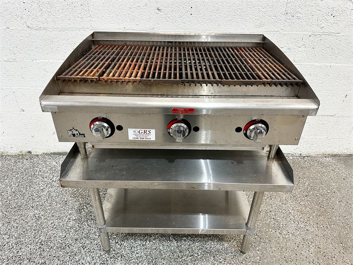 StarMax 36" Natural Gas Charbroiler With Equipment Stand / Table